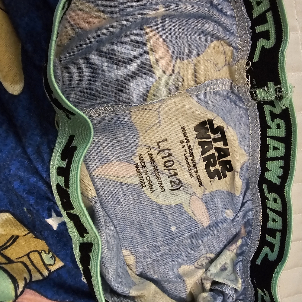 Star Wars Kids Blue Pajama Bottoms with Baby Yoda Design - Boys Size Large 10-12 - Picture 3 of 3